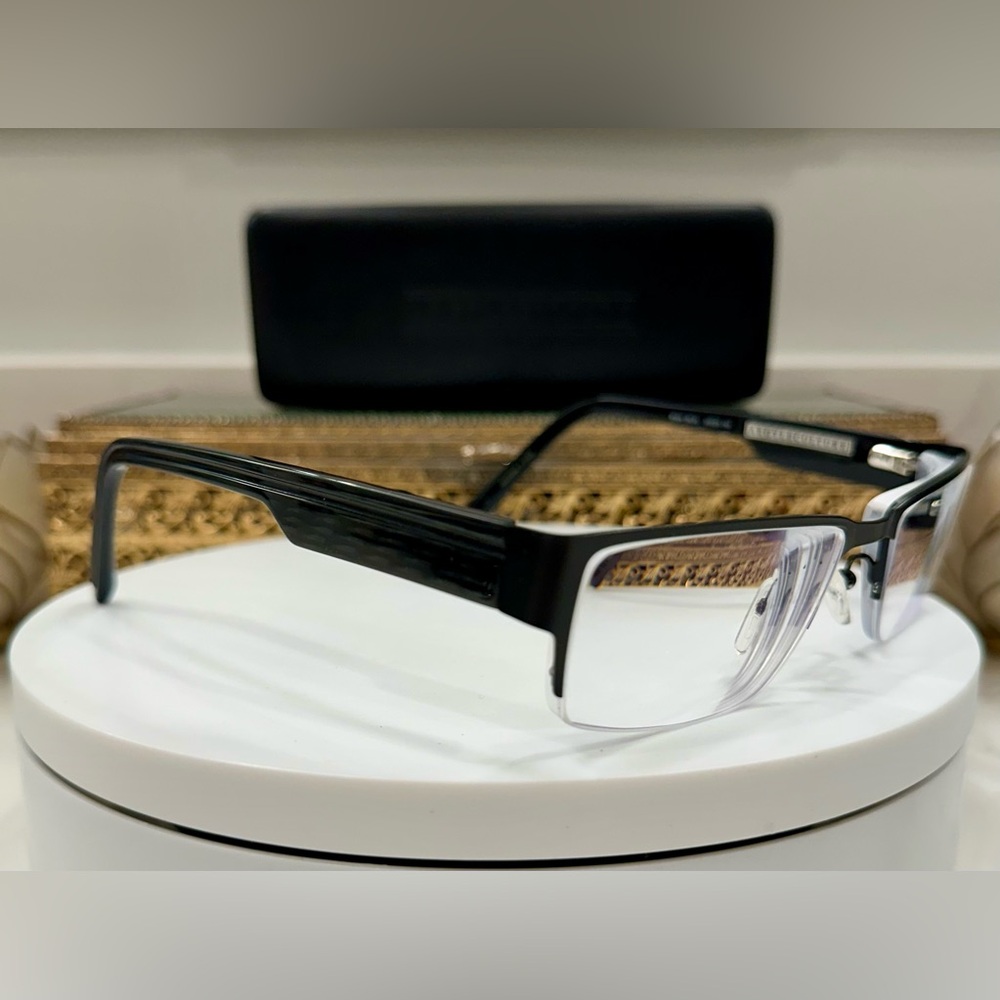 Argyle Culture - Russell Simmons - Hancock Wide-Arm Black Rx Eyeglass Frames EUC